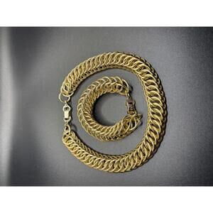 Vintage Crown Trifari Made in France Bracelet and Necklace Set